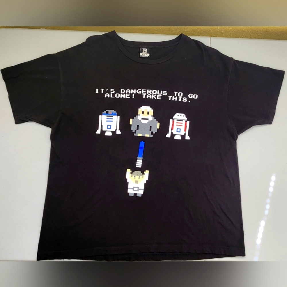 Star Wars The Legend of Zelda Mashup Extra Large XL Black Cotton T-shirt